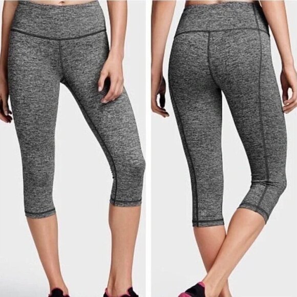 Victoria Secret VSX Sport Size S Hi Rise Knockout Capri Tight Crop Leggings Gray - Picture 1 of 8